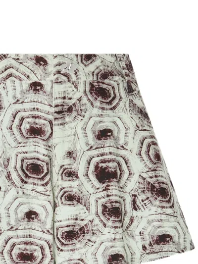 Genny Turtle-print A-line Shorts In Gray