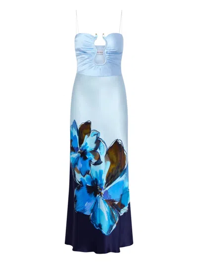 Rebecca Vallance Cyran Midikleid In Blue