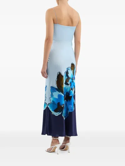 Rebecca Vallance Cyran Midikleid In Blue