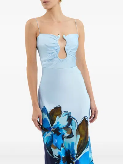 Rebecca Vallance Cyran Midikleid In Blue