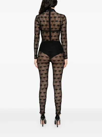Atu Body Couture Mock-neck Lace Jumpsuit