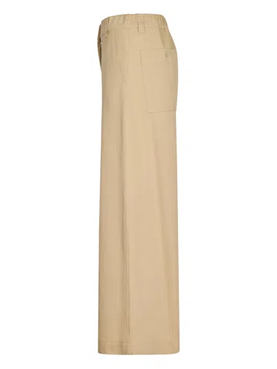 Weekend Max Mara Alfeo Cotton Gabardine Wide Pants In Brown