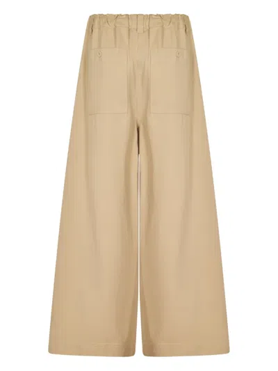 Weekend Max Mara Alfeo Cotton Gabardine Wide Pants In Brown