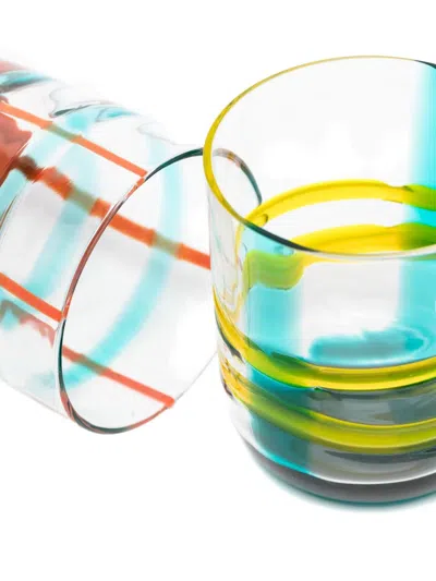 Ichendorf Milano Striped Glass Tumblers (set Of Six) In Multi