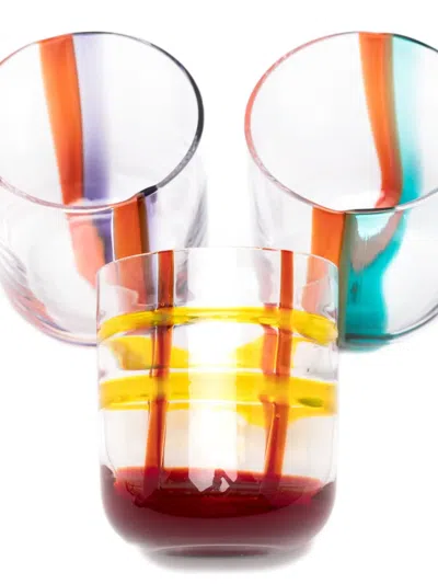 Ichendorf Milano Striped Glass Tumblers (set Of Six) In Multi