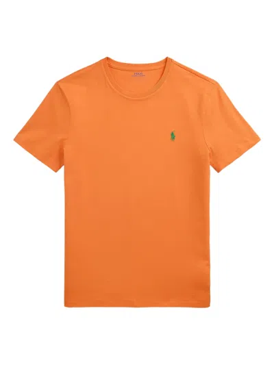 Polo Ralph Lauren Crew-neck Jersey T-shirt In Orange