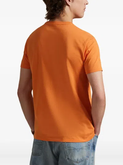 Polo Ralph Lauren Crew-neck Jersey T-shirt In Orange