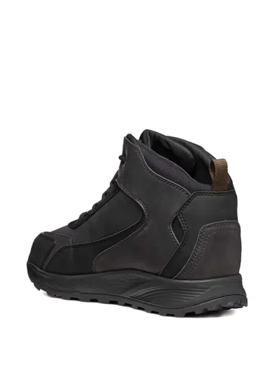 Geox Terrestre B Leather Sneakers In Black