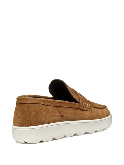Geox Spherica Ecub-1 Penny-slot Loafers In Brown