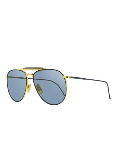 Thom Browne Pilot-frame Metal Sunglasses In Blue