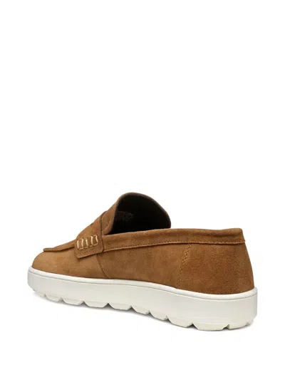 Geox Spherica Ecub-1 Penny-slot Loafers In Brown