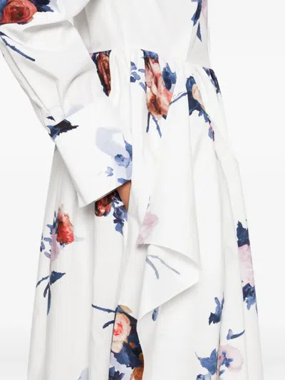 Erdem Floral-print Midi Dress In White