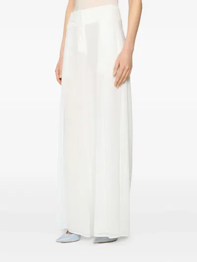 Genny Pleated Wide-leg Trousers In White
