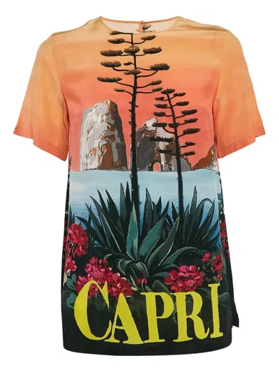 Pre-owned Dolce & Gabbana T-shirt Aus Seide