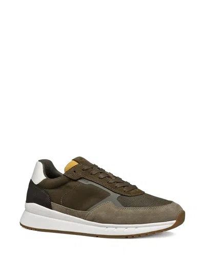 Geox Branthon Panelled Sneakers In Green