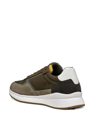 Geox Branthon Panelled Sneakers In Green