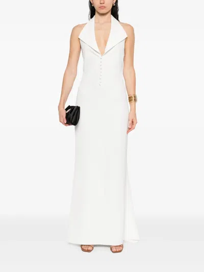 Atu Body Couture Halterneck Button-front Maxi Dress