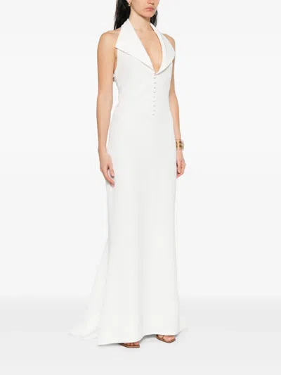 Atu Body Couture Halterneck Button-front Maxi Dress