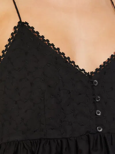 Weekend Max Mara Asburgo Broderie Anglaise Peplum Top In Black