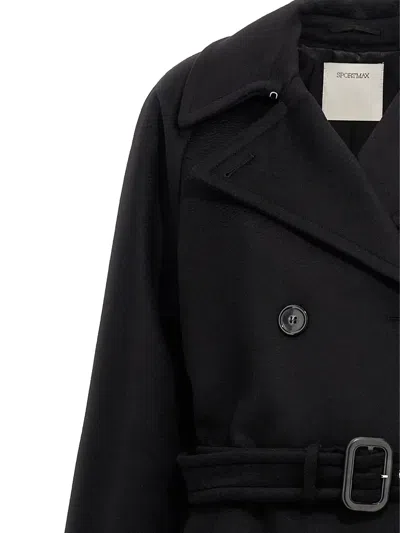 Sportmax Leandro Coats And Trench Coats Black In Black