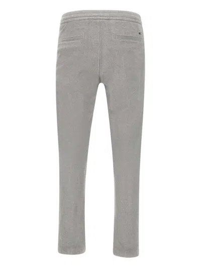 Herno Resort Trousers In Melange Suede Effect In Gray