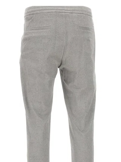 Herno Resort Trousers In Melange Suede Effect In Gray