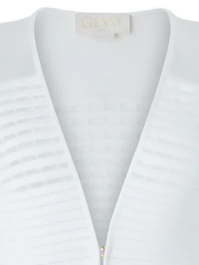 Genny Peplum-hem Single-breasted Blazer In White
