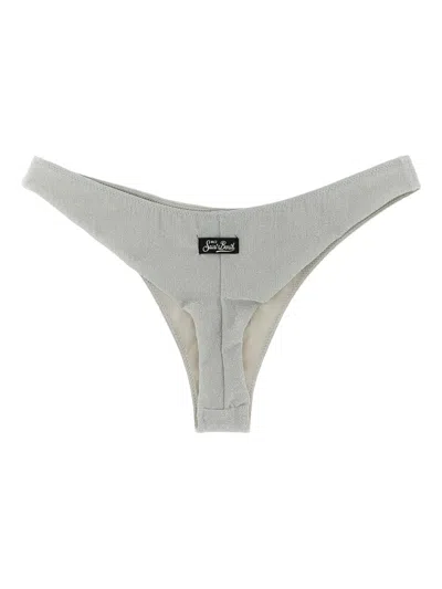 Mc2 Saint Barth Naomi Lurex Bikini Bottoms In Gray