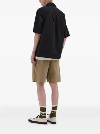 Mhl By Margaret Howell Half-zip Shirt In Black