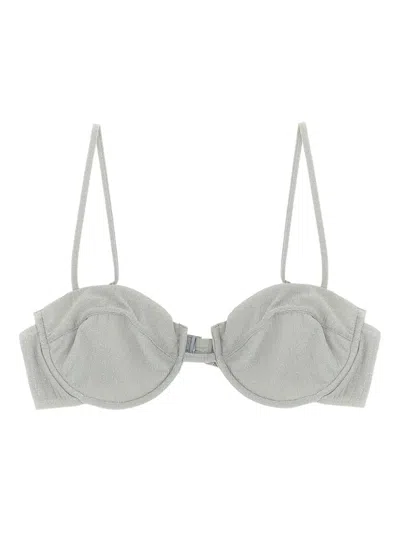 Mc2 Saint Barth Salina Lurex Bralette Bikini Top In Gray