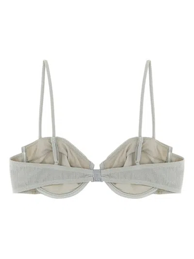 Mc2 Saint Barth Salina Lurex Bralette Bikini Top In Gray