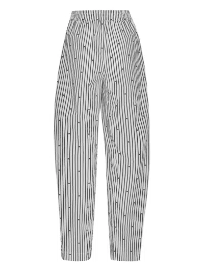 Rotate Birger Christensen 'poplin Tapered Striped' Pants In Black