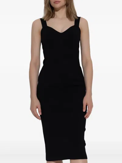 Max Mara Schmales Midikleid In Black