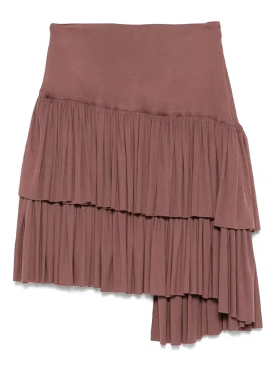 Pnk Pleated Asymmetric Skirt