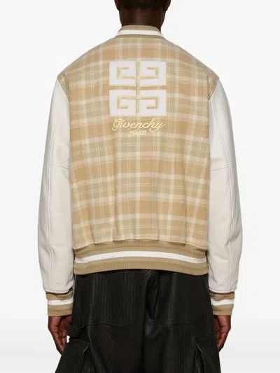 Givenchy Checked Varsity Jacket In White