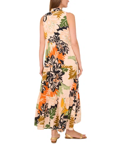 Vince Camuto Floral Sleeveless Tiered Maxi Dress In Multi