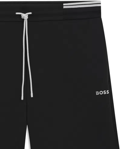 Hugo Boss Boss By  Men's Cotton-blend Stripe Detail Shorts In Black