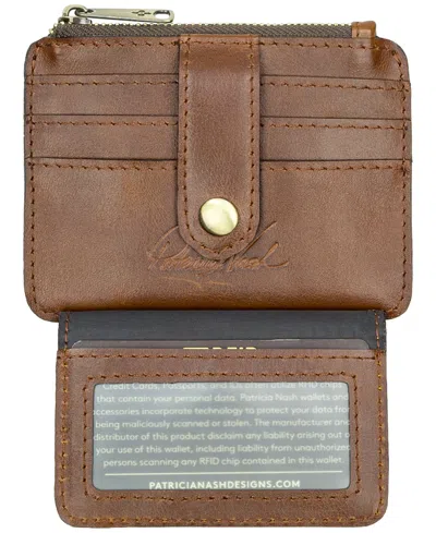 Patricia Nash Cassis Id Small Printed Leather Wallet In Brown