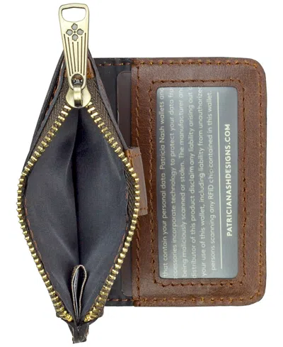 Patricia Nash Cassis Id Small Printed Leather Wallet In Brown