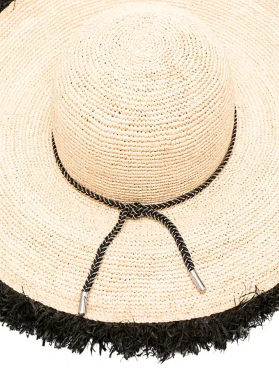 Borsalino Frayed-edge Sun Hat In Brown