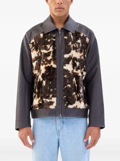 Unreal Fur Paneled Jacket In Blue