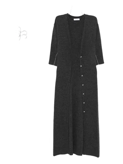 Rabanne Layered Midi Dress In Black