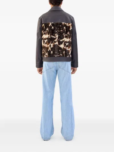 Unreal Fur Paneled Jacket In Blue