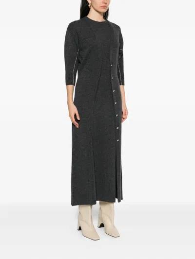 Rabanne Layered Midi Dress In Black