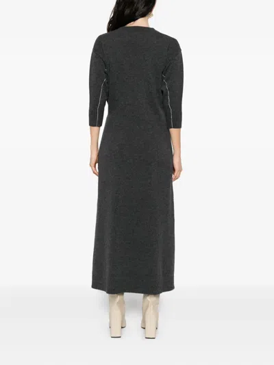 Rabanne Layered Midi Dress In Black