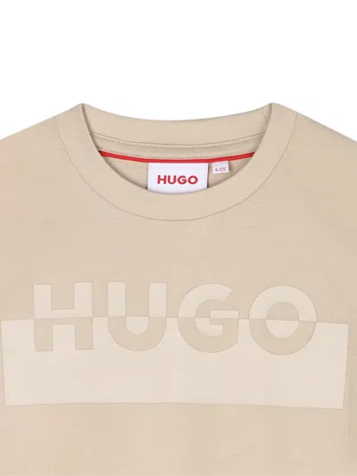 Hugo Boss T-shirt Mit Logo-print In Brown