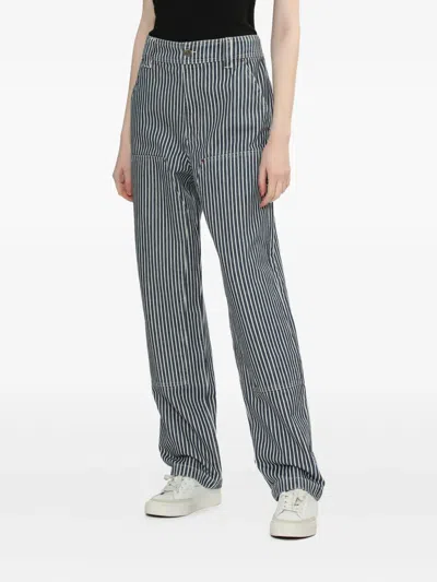 Apc Striped Trousers In Black