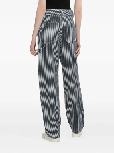 Apc Striped Trousers In Black