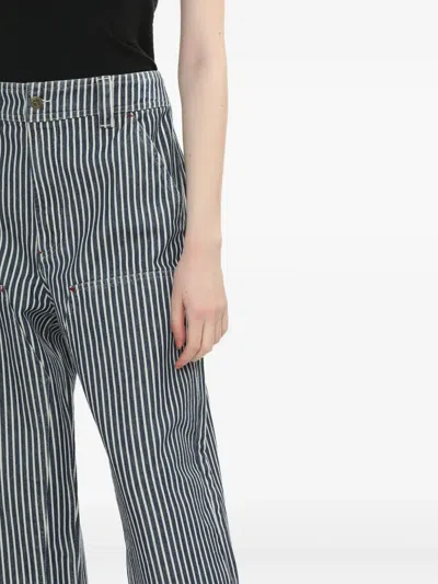 Apc Striped Trousers In Black