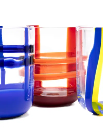 Ichendorf Milano Striped Glass Tumblers (set Of Six) In Multi